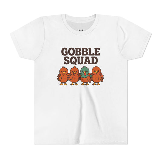 Youth Tee - Gobble Squad Fun Thanksgiving T-Shirt for Kids