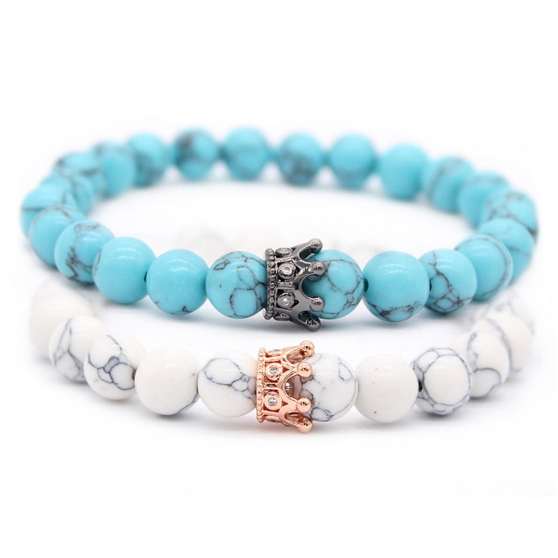 Natural Stone Beaded Bracelet couple sets