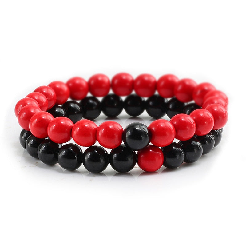 Beaded Bracelet sets for Men and Women Elastic Rope Jewelry