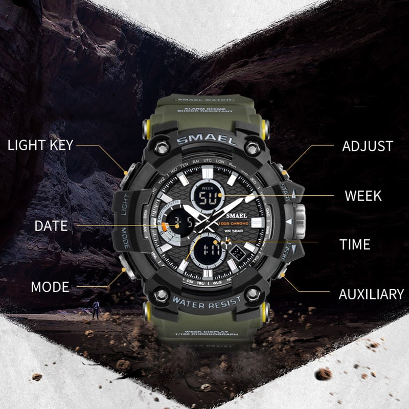 Men's Sports Watch  Digital Clock Waterproof