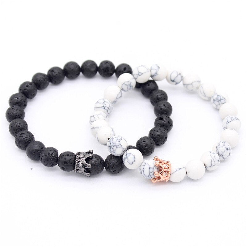 Natural Stone Beaded Bracelet couple sets