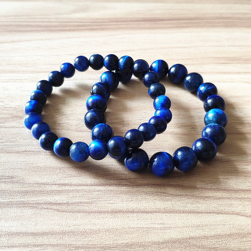 Blue Tiger Eye Bead Bracelets