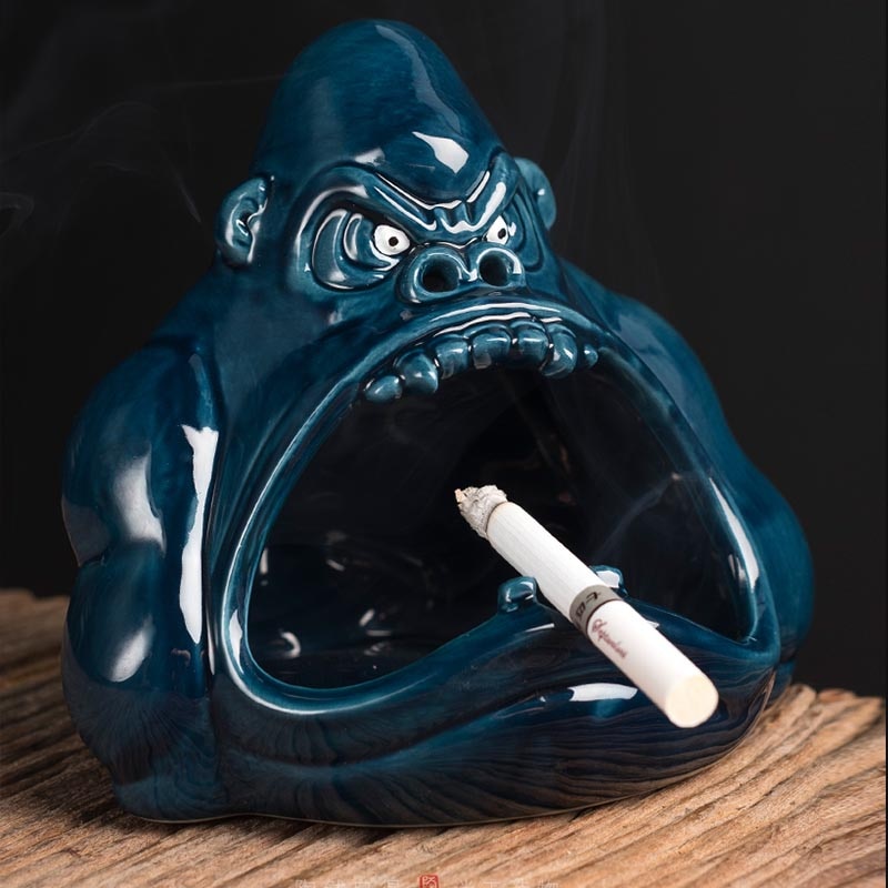 Nordic Style Ceramic Gorilla Shape Ashtray