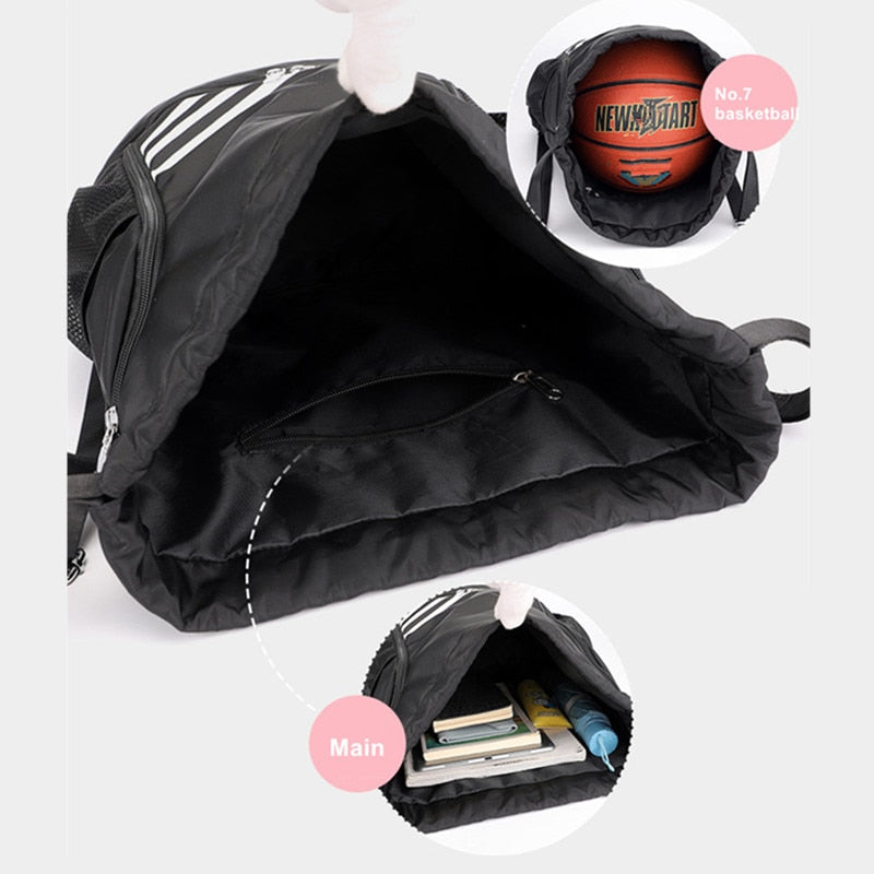 Drawstring Gym Sports Bag Made For Ball And Shoes