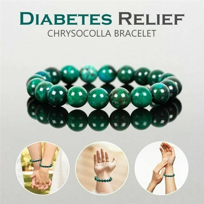 Diabetes Relief Natural Chrysocolla Stone Healing Bracelets