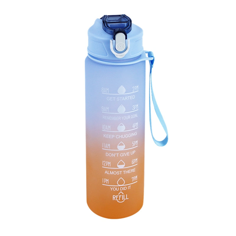 Motivational Sports Water Bottle with Time Marker