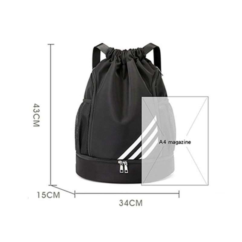 Drawstring Gym Sports Bag Made For Ball And Shoes