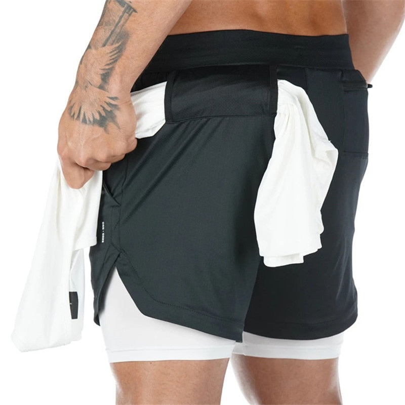 Fitness Shorts For Men With Towel Holder