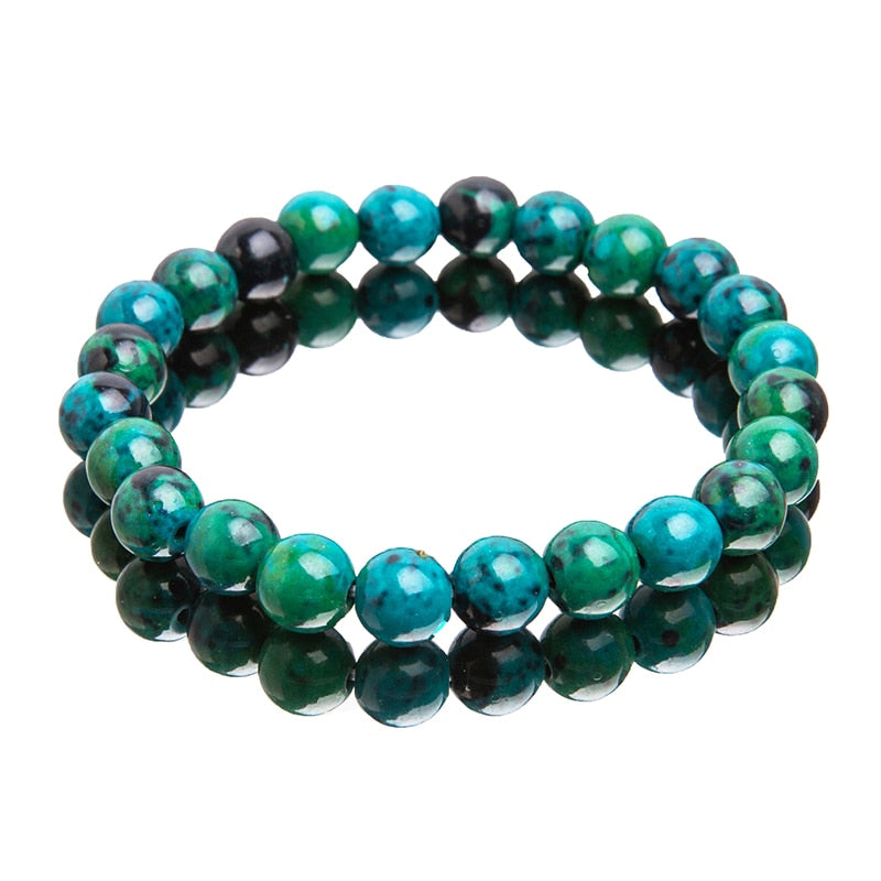 Diabetes Relief Natural Chrysocolla Stone Healing Bracelets