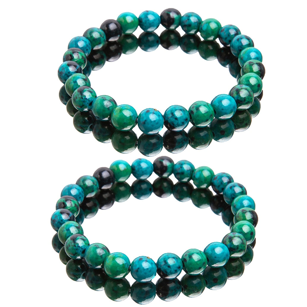 Diabetes Relief Natural Chrysocolla Stone Healing Bracelets