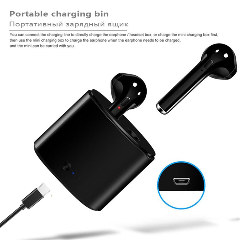 Bluetooth 5.0 Wireless Headphones Mic Equipped With Charging Case