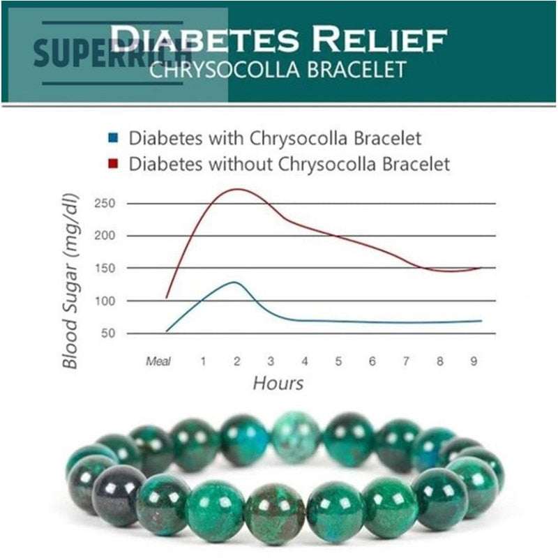 Diabetes Relief Natural Chrysocolla Stone Healing Bracelets