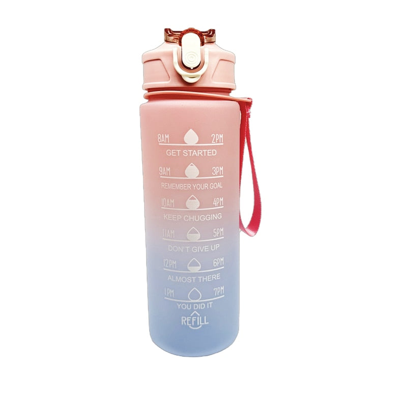 Motivational Sports Water Bottle with Time Marker