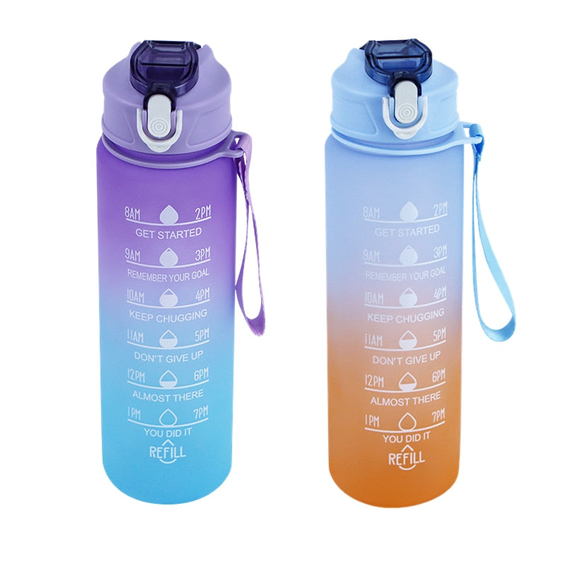 Motivational Sports Water Bottle with Time Marker