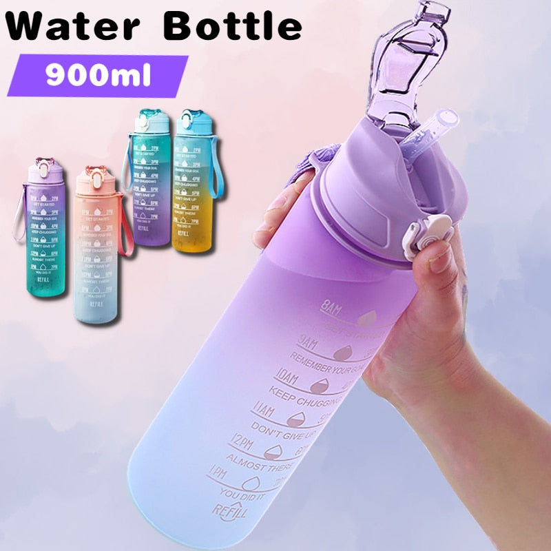 Motivational Sports Water Bottle with Time Marker